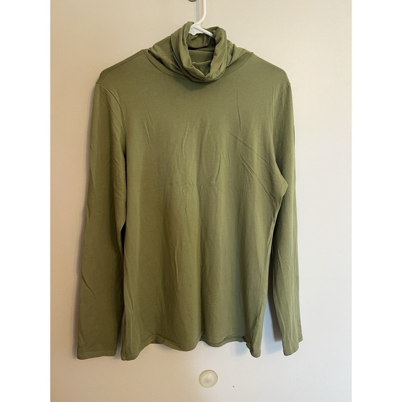 Peruvian Connection Tops - Peruvian Connection Extreme T-Neck Olive Gree Shirt L Pima Cotton Turtleneck